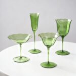 KAMMAK Champagne Flutes 3.7oz Green Champagne Glasses Set of 2, Champagne Flutes with Long Stem, Champagne Glasses Gift Ideal for Wedding, Party, Birthday, Anniversaries, Christmas