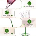 KAMMAK Champagne Flutes 3.7oz Pink and Green Champagne Glasses Set of 2, Champagne Flutes with Long Stem, Champagne Glasses Gift Ideal for Wedding, Party, Birthday,...