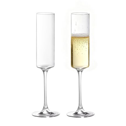 KAMMAK Champagne Flutes 5.7oz Champagne Glasses Set of 2, Elegant Wine Glass with Long Stem, Clear Champagne Glasses Gift Ideal for Wedding, Party, Birthday, Anniversaries,...