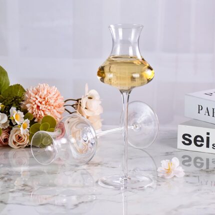 KAMMAK Crystal Brandy Glasses Set of 2, 4.4oz Stemmed Cognac Glasses for Wine, Whisky, Tequila, Elegant Clear Snifter Glass for Party, Outdoor, Wedding, Birthday, Anniversaries,...