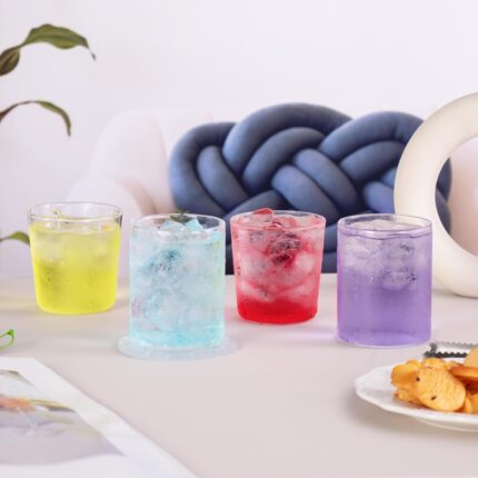 KAMMAK Drinking Glasses Set of 2, 12oz Water Glasses, Highball Glass Cups,Daliy Clear Glass for Cocktail, Juice, Tea, Iced Tea, Kitchen and Bar Glassware Gifts, Dishwasher Safe...