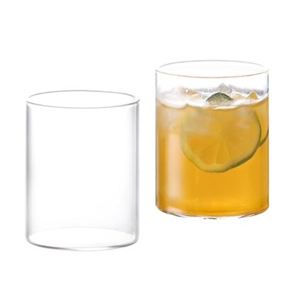 KAMMAK Drinking Glasses Set of 2, 12oz Water Glasses, Highball Glass Cups,Daliy Clear Glass for Cocktail, Juice, Tea, Iced Tea, Kitchen and Bar Glassware Gifts, Dishwasher Safe...