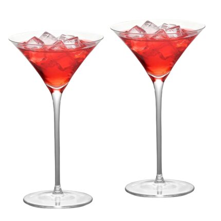 KAMMAK Martini Glasses Set of 2, 4.73 oz Clear Crystal Cocktail Glasses with Stem, Reusable Cocktail Glassware for Wedding Birthday Party, Bar, Margarita, Whiskey, Gin, Tequila,...
