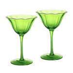 KAMMAK Martini Glasses Set of 2, 5.75 oz Clear Crystal Cocktail Glasses with Stem, Reusable Cocktail Glassware for Wedding Birthday Party, Bar, Margarita, Whiskey, Gin, Tequila,...