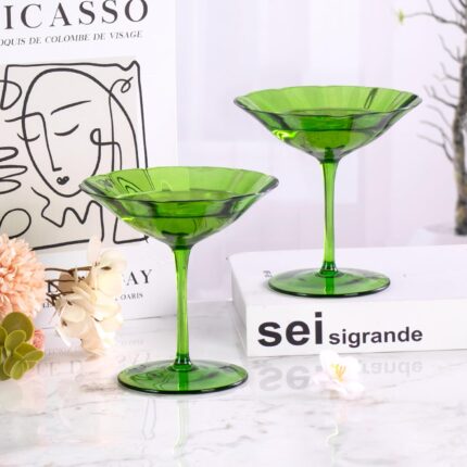 KAMMAK Martini Glasses Set of 2, 6.09 oz Clear Crystal Cocktail Glasses with Stem, Reusable Cocktail Glassware for Wedding Birthday Party, Bar, Margarita, Whiskey, Gin, Tequila,...