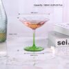 KAMMAK Martini Glasses Set of 2, 6.09 oz Clear Crystal Cocktail Glasses with Stem, Reusable Cocktail Glassware for Wedding Birthday Party, Bar, Margarita, Whiskey, Gin, Tequila,... KAMMAK 8KPDSXY004 champagne flutes close-up material texture detail image 4