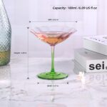 KAMMAK Martini Glasses Set of 2, 6.09 oz Clear Crystal Cocktail Glasses with Stem, Reusable Cocktail Glassware for Wedding Birthday Party, Bar, Margarita, Whiskey, Gin, Tequila,...