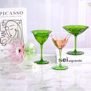KAMMAK Martini Glasses Set of 2, 6.09 oz Clear Crystal Cocktail Glasses with Stem, Reusable Cocktail Glassware for Wedding Birthday Party, Bar, Margarita, Whiskey, Gin, Tequila,...