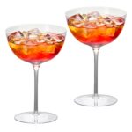 KAMMAK Martini Glasses Set of 2, 7.44 oz Clear Crystal Cocktail Glasses with Stem, Reusable Cocktail Glassware for Wedding Birthday Party, Bar, Margarita, Whiskey, Gin, Tequila,...