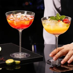 KAMMAK Martini Glasses Set of 2, 7.44 oz Clear Crystal Cocktail Glasses with Stem, Reusable Cocktail Glassware for Wedding Birthday Party, Bar, Margarita, Whiskey, Gin, Tequila,...