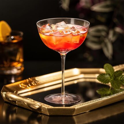 KAMMAK Martini Glasses Set of 2, 7.44 oz Clear Crystal Cocktail Glasses with Stem, Reusable Cocktail Glassware for Wedding Birthday Party, Bar, Margarita, Whiskey, Gin, Tequila,...