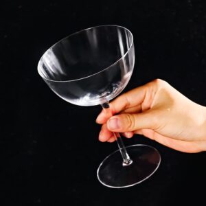 KAMMAK Martini Glasses Set of 2, 7.44 oz Clear Crystal Cocktail Glasses with Stem, Reusable Cocktail Glassware for Wedding Birthday Party, Bar, Margarita, Whiskey, Gin, Tequila,...