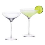 KAMMAK Martini Glasses Set of 2, 9.47 oz Clear Crystal Cocktail Glasses with Stem, Reusable Cocktail Glassware for Wedding Birthday Party, Bar, Margarita, Whiskey, Gin, Tequila,...
