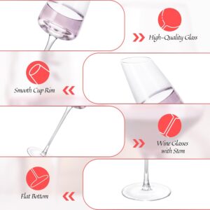 KAMMAK Wine Glasses Set of 2, 7.44 oz Hand Blown Crystal Bordeaux Wine Glasses, Thin Rim & Long Stem, Perfect for Red & White, Daily Use, Wedding or Birthday Gift with Gift Box,...