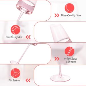 KAMMAK Wine Glasses Set of 2, 7.44 oz Hand Blown Crystal Bordeaux Wine Glasses, Thin Rim & Long Stem, Perfect for Red & White, Daily Use, Wedding or Birthday Gift with Gift Box,...