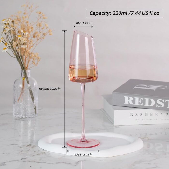 KAMMAK Hand-Blown Crystal Bordeaux Red Wine Glasses, Set of 2