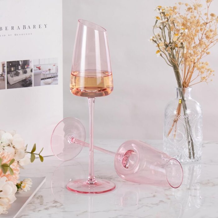 KAMMAK Wine Glasses Set of 2, 7.44 oz Hand Blown Crystal Bordeaux Wine Glasses, Thin Rim & Long Stem, Perfect for Red & White, Daily Use, Wedding or Birthday Gift with Gift Box,...