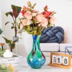 KAMMAK-Azure Crystal Vase - Heavy Glass Decor for Mantle