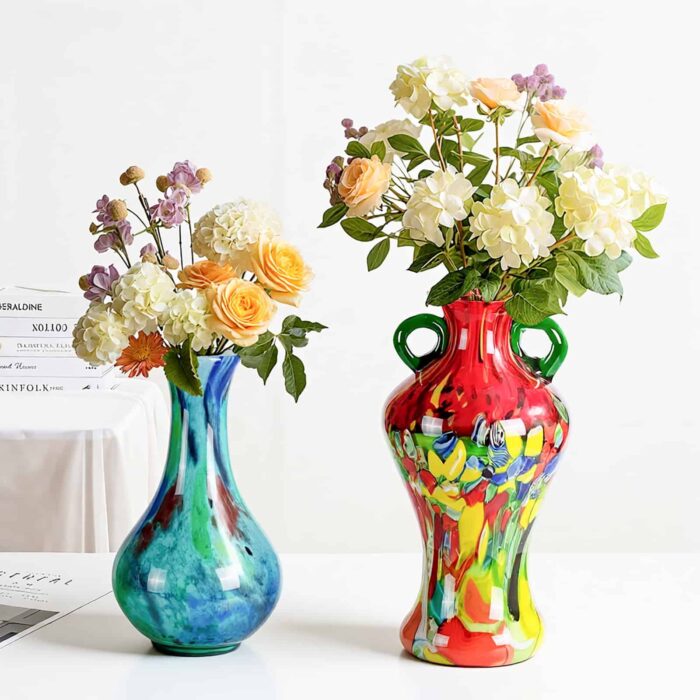 KAMMAK-Bold Statement Art Vase - Thick Colored Crystal for Entryway