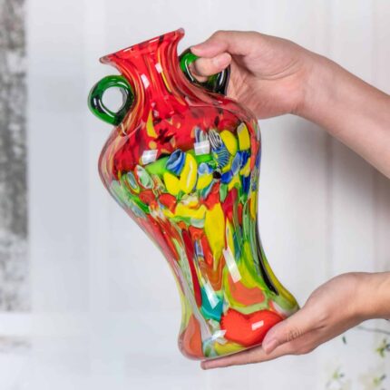 KAMMAK-Bold Statement Art Vase - Thick Colored Crystal for Entryway