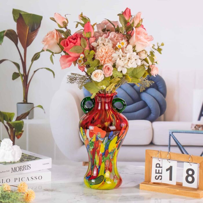 KAMMAK-Bold Statement Art Vase - Thick Colored Crystal for Entryway