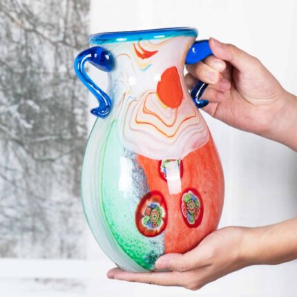 KAMMAK-Avant-Garde Glass Sculpture Vase - Multicolor Abstract Design