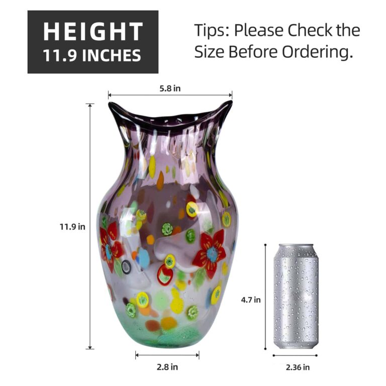 KAMMAK 8HPJG048 glass vase front view in product description