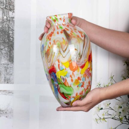 KAMMAK-Modern Abstract Art Glass Vase - Heavy Crystal Sculpture for Home Decor