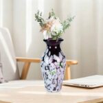 KAMMAK-Tall Cylinder Art Glass Vase - Statement Floor or Table Decor