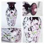 KAMMAK-Tall Cylinder Art Glass Vase - Statement Floor or Table Decor