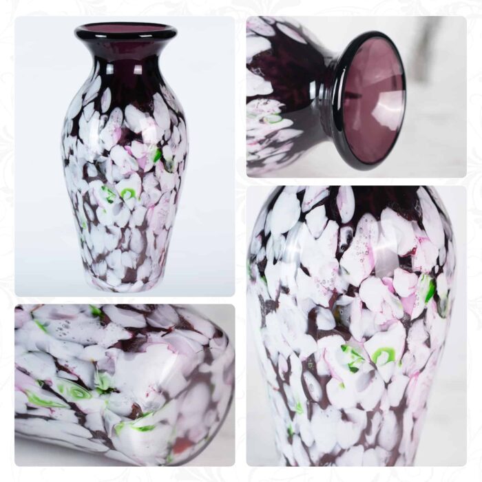 KAMMAK-Tall Cylinder Art Glass Vase - Statement Floor or Table Decor