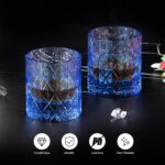 KAMMAK Crystal Whiskey Glass Set of 2, 7.78 oz (230 ml) Handmade Old Fashioned Tumbler, Thick Base Colored Glass with Delicate Rim & Seamless Design for Scotch, Bourbon,...