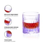 KAMMAK Crystal Whiskey Glasses Set, 8.12 oz (240 ml) Purple Old Fashioned Tumbler, Hand Blown Thick Base Colored Glass with Delicate Rim & Seamless Design for Scotch, Bourbon,...