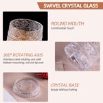KAMMAK Crystal Whiskey Glasses Set of 2, 8.79 oz Rotatable Old Fashioned Glasses with Luxury Box, Spinning Wine Glass with Stress Relief, Gifts for Scotch, Bourbon, Liquor and...