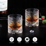 KAMMAK Old Fashioned Crystal Whiskey Glasses Set of 2, 8.45 oz (250 ml) Handmade Thick Base Tumbler with Delicate Rim & Seamless Design for Scotch, Bourbon, Cocktails, Lead-Free...