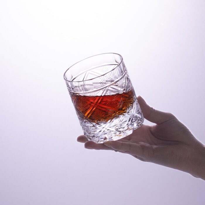 KAMMAK Old Fashioned Crystal Whiskey Glasses Set of 2, 8.45 oz (250 ml) Handmade Thick Base Tumbler with Delicate Rim & Seamless Design for Scotch, Bourbon, Cocktails, Lead-Free...