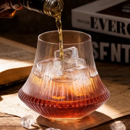 KAMMAK Whiskey Glass Set of 2, 10oz Old Fashioned Cognac Glass for Scotch, Rum, Brandy, Vodka in Bar And Party Gifts for Men, Whisky Lovers, Wedding, Anniversary, Birthday