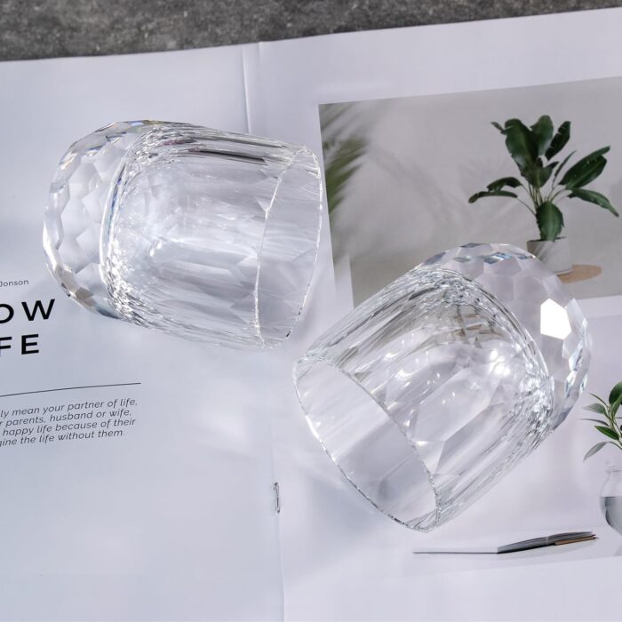 KAMMAK Whiskey Glasses Set of 2, 7.1 oz (210 ml) Old Fashioned Tumbler, Thick Base Crystal Glass with Delicate Rim & Seamless Design for Scotch, Bourbon, Cocktails, Lead-Free...