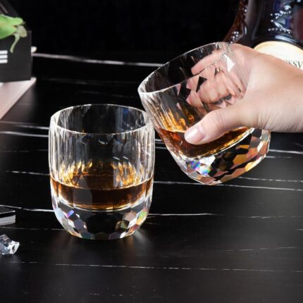 KAMMAK Whiskey Glasses Set of 2, 7.1 oz (210 ml) Old Fashioned Tumbler, Thick Base Crystal Glass with Delicate Rim & Seamless Design for Scotch, Bourbon, Cocktails, Lead-Free...