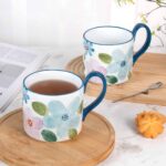 KAMMAK Ceramic Coffee Mug, 13.5oz Blue Mugs Set of 2