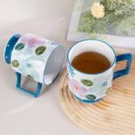 KAMMAK Ceramic Blue Coffee Mug, 15oz Large Mugs Set of 2