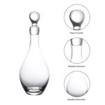 Crystal Wine Decanter, 1600ml Glass Decanter with Stopper, Elegant Red Wine Carafe, Unique Wine Aerator for Bar, Party, Anniversary, Home, Banquet, Idea Gift for Men... KAMMAK 8SXLJ003-US glass decanter shape and proportion detail image 3