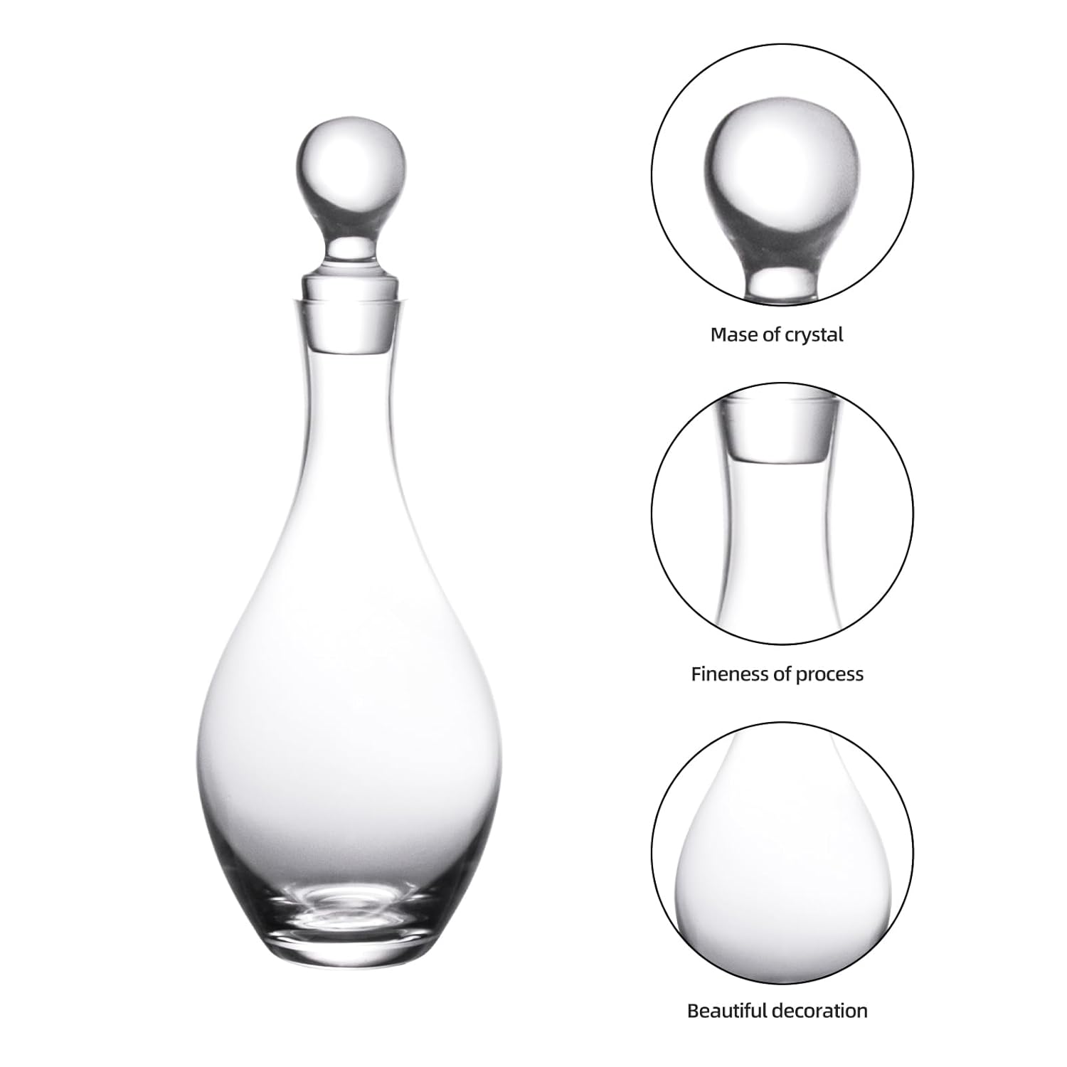 KAMMAK 8SXLJ003-US glass decanter detail image 3 in product description