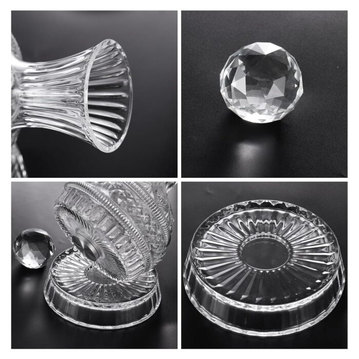 Crystal Wine Decanter, 1600ml Rotatable Glass Decanter with Stopper, Lead-Free Elegant Red Wine Carafe, Unique Wine Aerator for Bar, Party, Anniversary, Home, Banquet, Idea Gift...