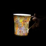 KAMMAK Bone China Mugs 9.4 oz Coffee Mugs with Handle, Tea Cup Set of 2 Porcelain Espresso Mug Fine Ceramic Tea Cups Cute Drinking Mug for Cappuccino, Latte, Coco, Americano