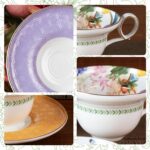 KAMMAK Ceramic Coffee Cups Saucers Set of 2, Porcelain Espresso Cups with Saucers, 5.92 oz Handmade Elegant Bone China Tea Cup, Ceramic Floral Pattern Demitasse for Latte,...