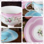 KAMMAK Ceramic Coffee Cups Saucers Set of 2, Porcelain Espresso Cups with Saucers, 6.52 oz Handmade Elegant Bone China Tea Cup, Ceramic Floral Pattern Demitasse for Latte,...