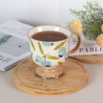 KAMMAK Ceramic Mug - Hand-Painted Coffee and Tea Mug - Vintage Breakfast Cups - Cute Mugs for Women - Ideal for Birthday - Afternoon Tea & Housewarming Gifts, Blueberry