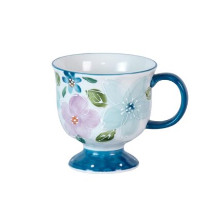 KAMMAK Ceramic Mug - Hand-Painted Coffee and Tea Mug - Vintage Breakfast Cups - Cute Mugs for Women - Ideal for Birthday - Afternoon Tea & Housewarming Gifts, Linglan Morning Tea