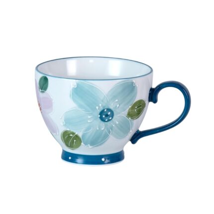 KAMMAK Ceramic Mug - Hand-Painted Coffee and Tea Mug - Vintage Breakfast Cups - Cute Mugs for Women - Ideal for Birthday - Afternoon Tea & Housewarming Gifts, Linglan Breakfast